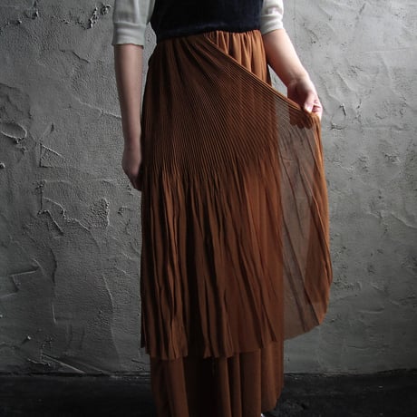 Tabrik no sleeve dress (navy x brown)  