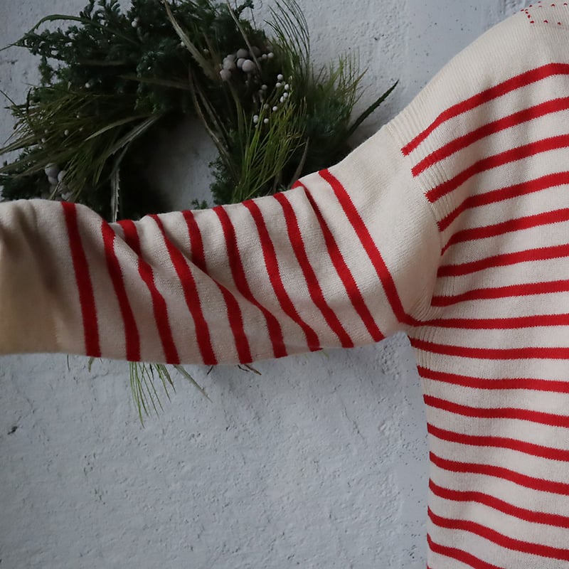 TOWAVASE Basque pullover (ivory x red) | nii-B