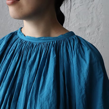 R&D.M.Co- khadi cotton  gather smock (blue)