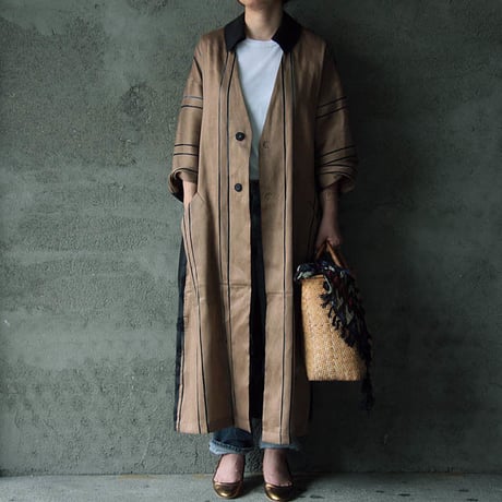 NATIVE VILLAGE linen mesh coat