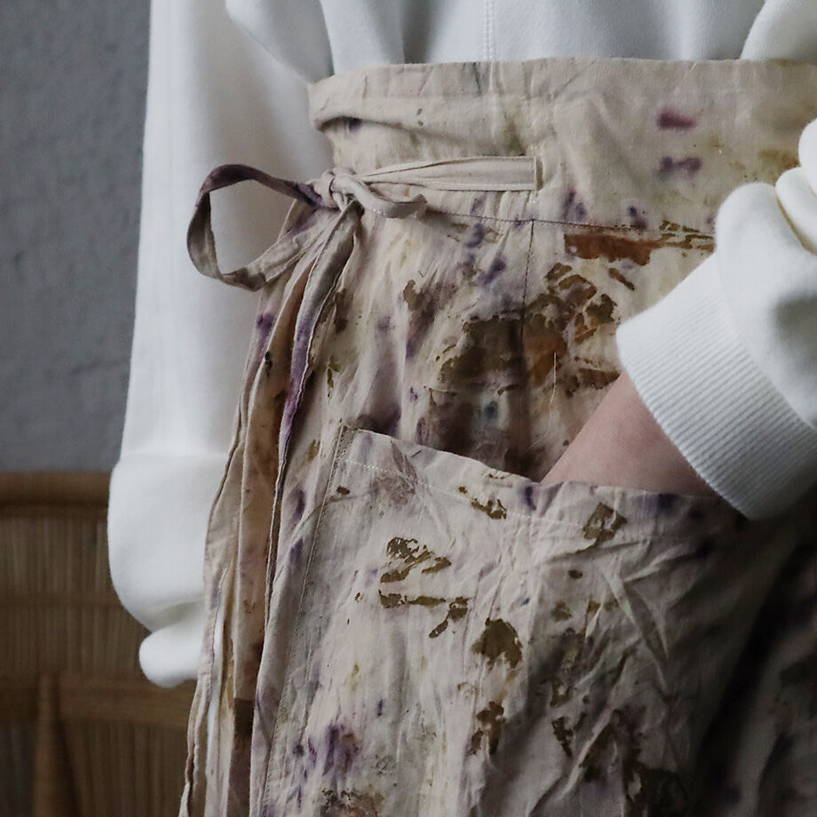 Funatabi atelier wrap skirt (botanical dye pur