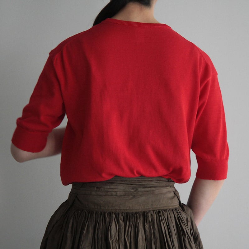 【新中古品】1dozen アゼクルーネック Red 1dozen crew neck knit (red) | nii-B | WEBSHOP