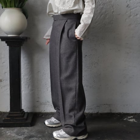 NOTA one tuck straight pants (mix tweed)