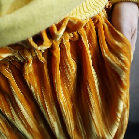 NOTA velvet long skirt (yellow)
