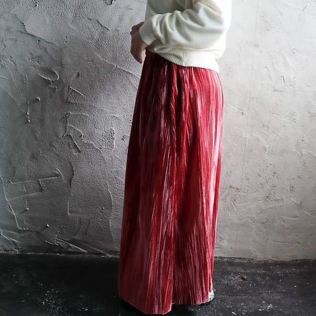 NOTA velvet long skirt (pinkred)