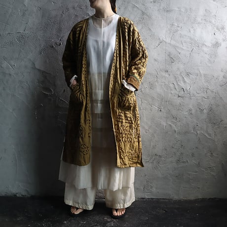 saruche hand cutwork long jacket (dark chai)