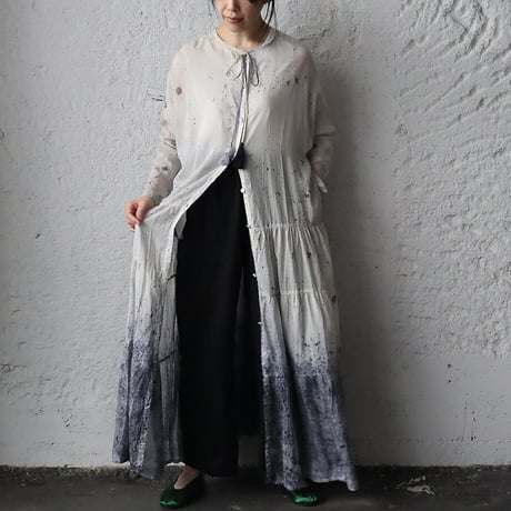 Tabrik cotton silk tiered dress (logewood)
