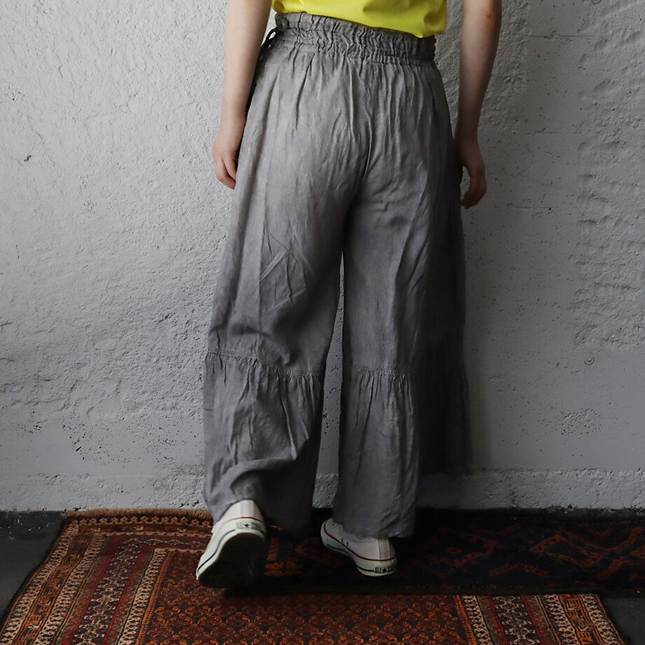 Tabrik カシミヤパンツ Tabrik gather pants (sumi-zome) | nii-B | WEBSHOP