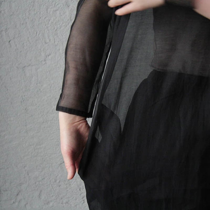 Tabrik cotton silk onepiece (black) | nii-B |