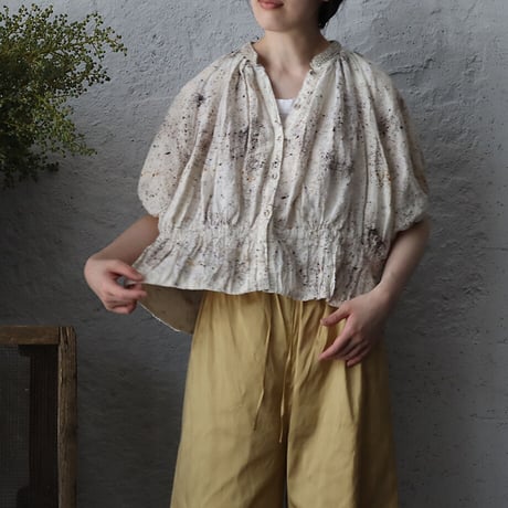 Tabrik linen puff blouse (zakuro-logewood)