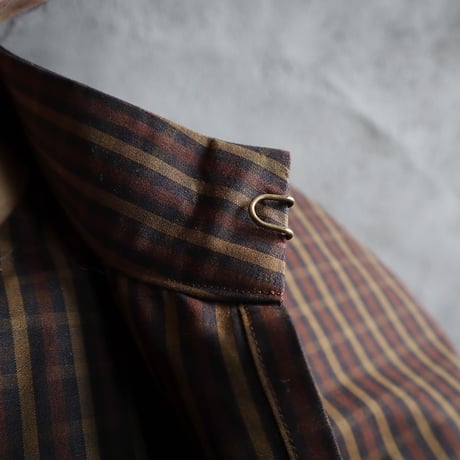 R&D.M.Co- ROBINSON'S check cape coat (dark brown)