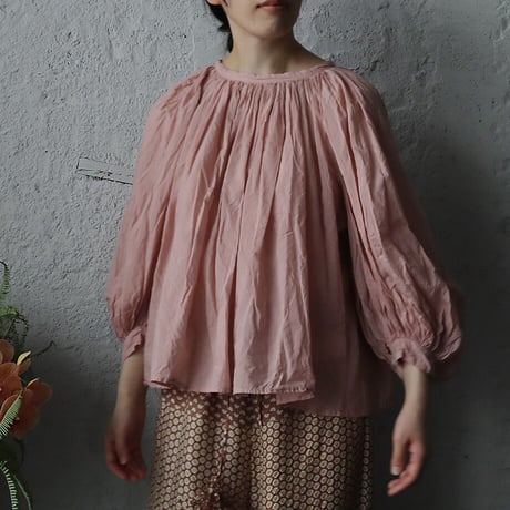 R&D.M.Co- khadi cotton  gather smock (pink)