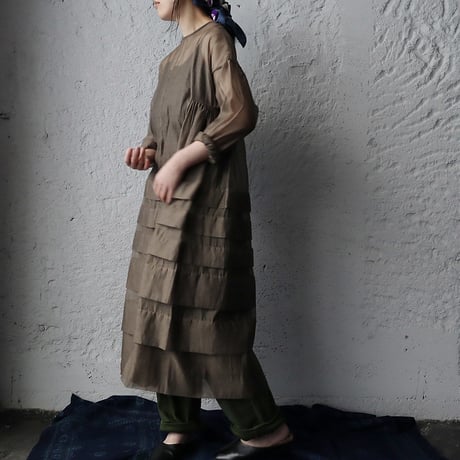 Tabrik  organdy dress (olive)