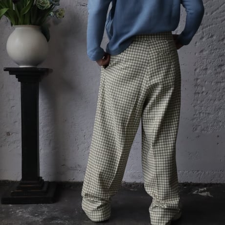 NOTA one tuck straight pants (houndstooth)