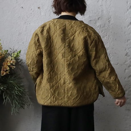 R&D.M.Co- jucquard matelasse trimming jacket (khaki)