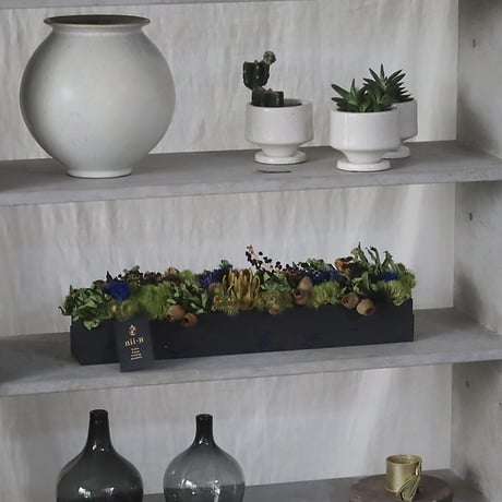 dry flower oblong box (blue)