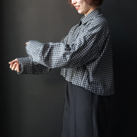 ànuke Check Short Shirts (charcoal gray)