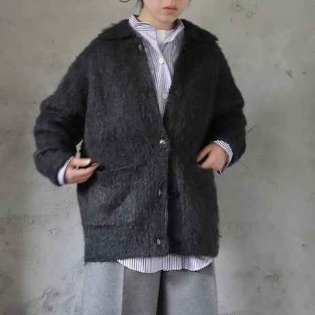 ànuke brashed knit jacket (charcoal)
