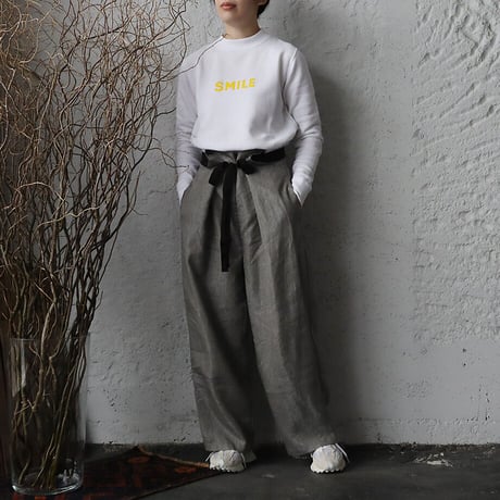 .less linen wrap pants (gray)
