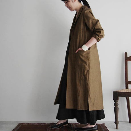 Tabrik coating linen coat khaki