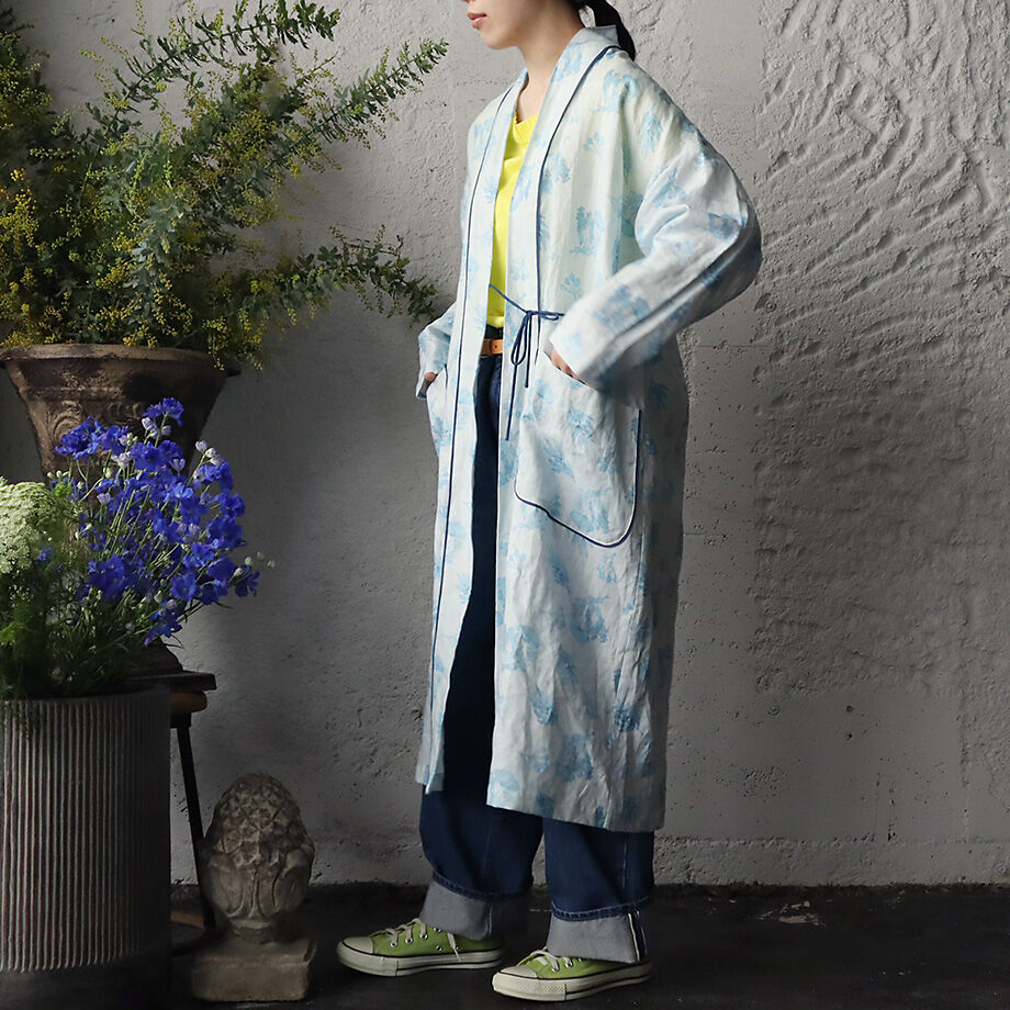 TOWAVASE Frais linen robe (blue) | nii-B | WEBSHOP