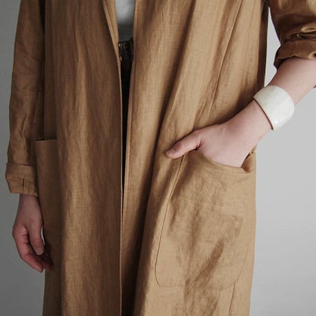 Tabrik coating linen coat beige