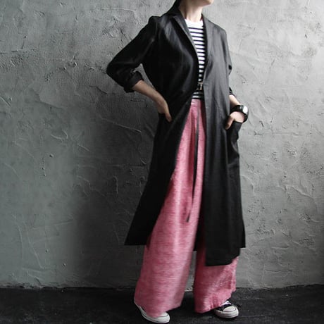 Tabrik coating linen coat black