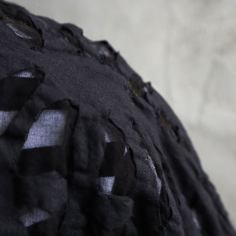 saruche hand cutwork short jacket (black)