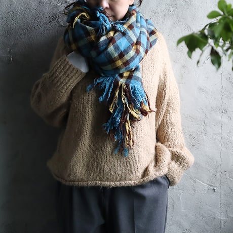 R&D.M.Co-  wool blanket  (yellow/peacock blue)