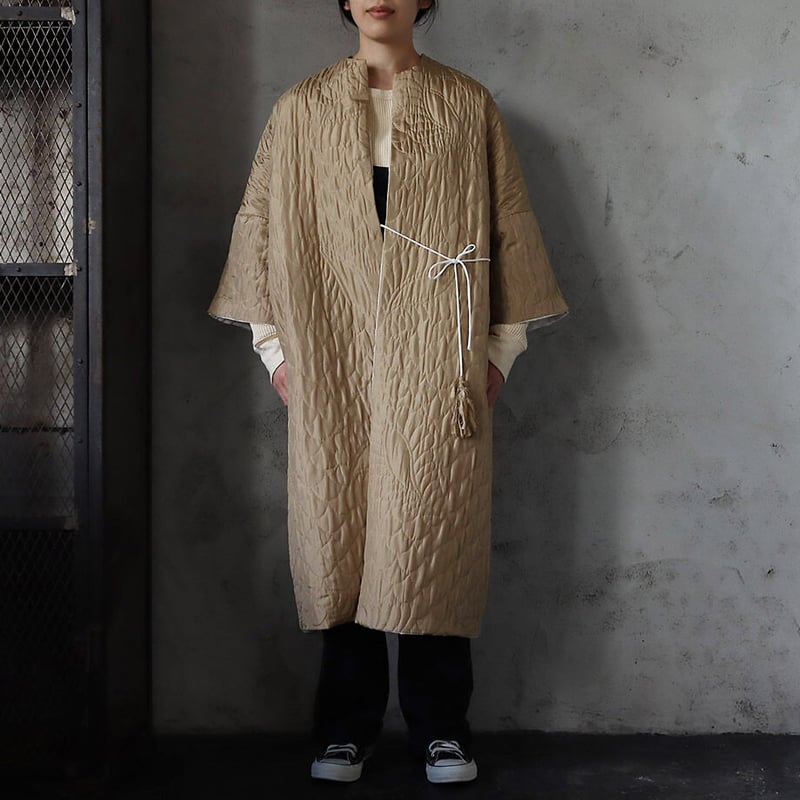 TOWAVASE silk quilt robe (beige) | nii-B | WEBSHOP