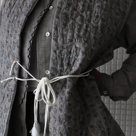 TOWAVASE cotton quilt vest (gray x goldprint)