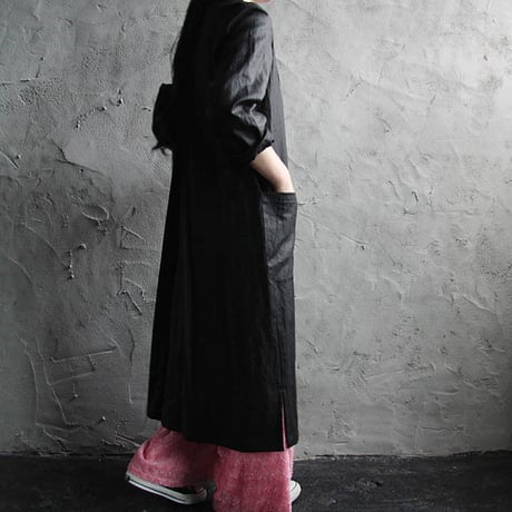 Tabrik coating linen coat black