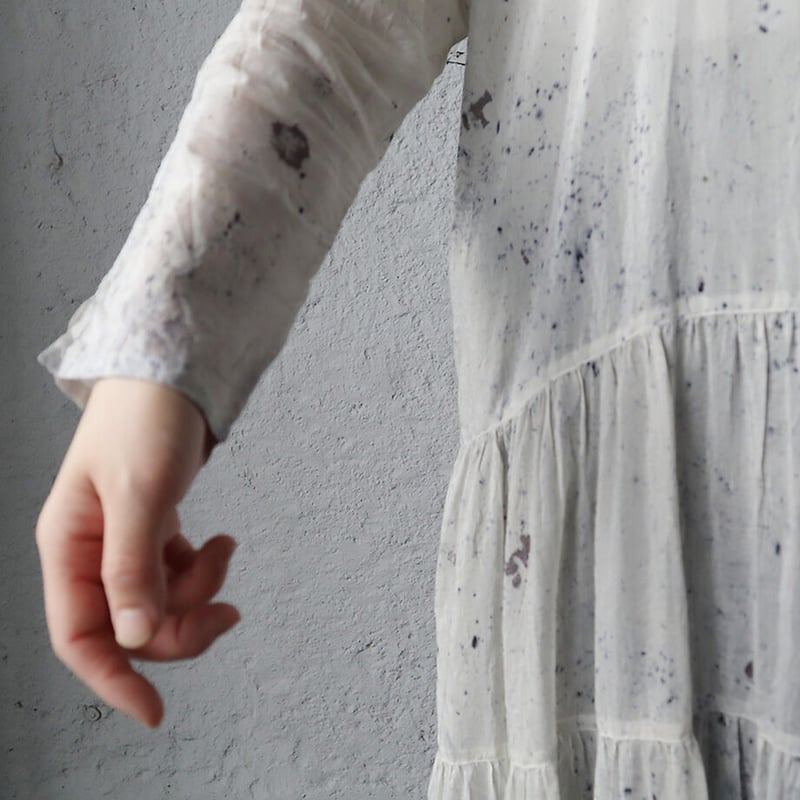 Tabrik cotton silk tiered dress (logewood) | ni