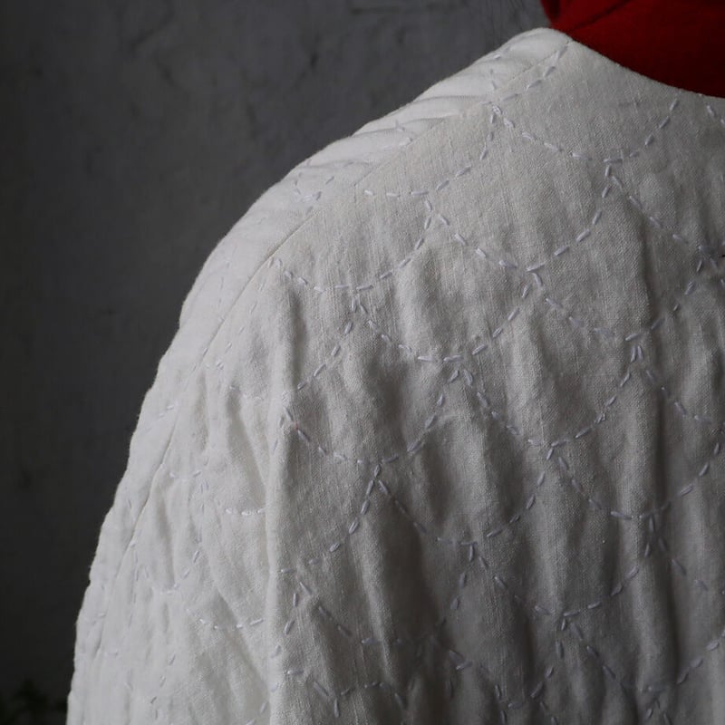 TOWAVASE linen quilt robe (white) | nii-B | WE