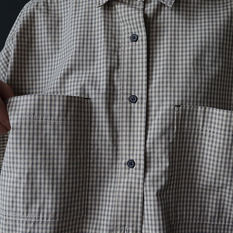 ànuke check over shirts (beige) | nii-B | WEBSHOP
