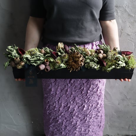dry flower oblong box (red)