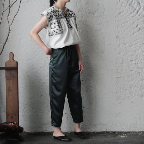 NOTA  satin pants (dark green)