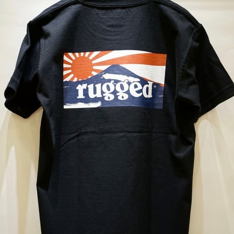 RUGGED "RISING SUN" tee（Black×Navy)
