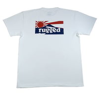 RUGGED "RISING SUN" tee（White×Navy）