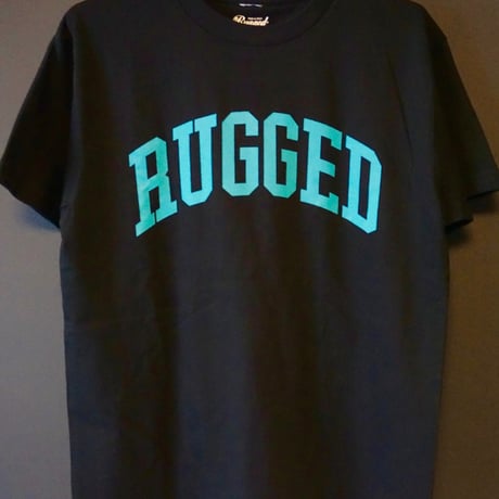 RUGGED "ARCH logo" tee（Black×Aqua）