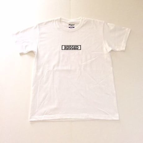 RUGGED "type box" high grade cotton tee (White×Black)