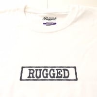 RUGGED "type box" high grade cotton tee (White×Black)