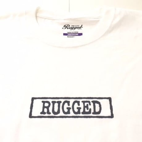 RUGGED "type box" high grade cotton tee (White×Black)