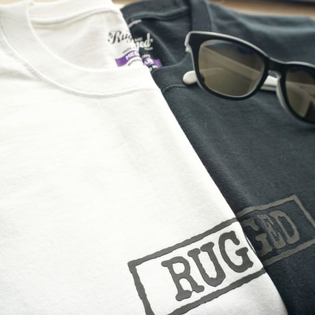 RUGGED "type box" high grade cotton tee (Black×Black)