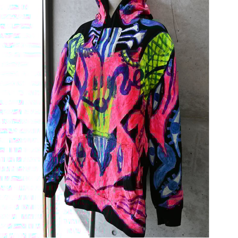 Vava Dudu ペイント フーディ　⭐︎ VAVA DUDU PAINTED HOODIE BLACK×WHITE – GIGINA