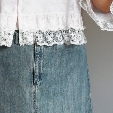 denim long skirt