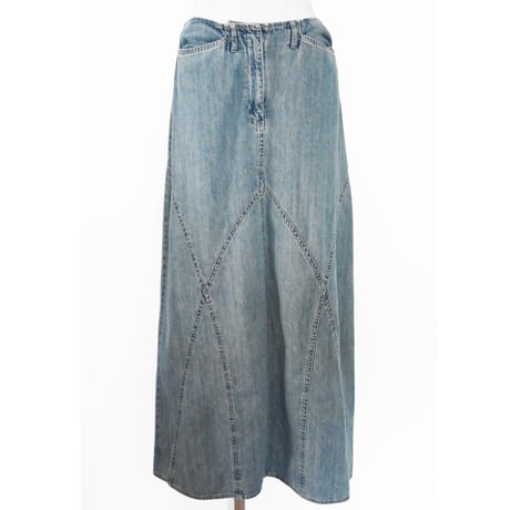 denim long skirt