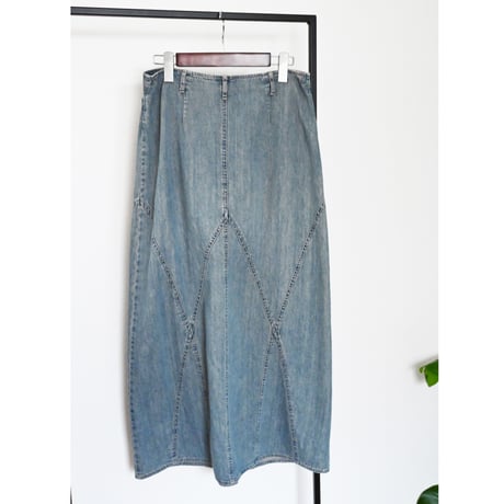 denim long skirt