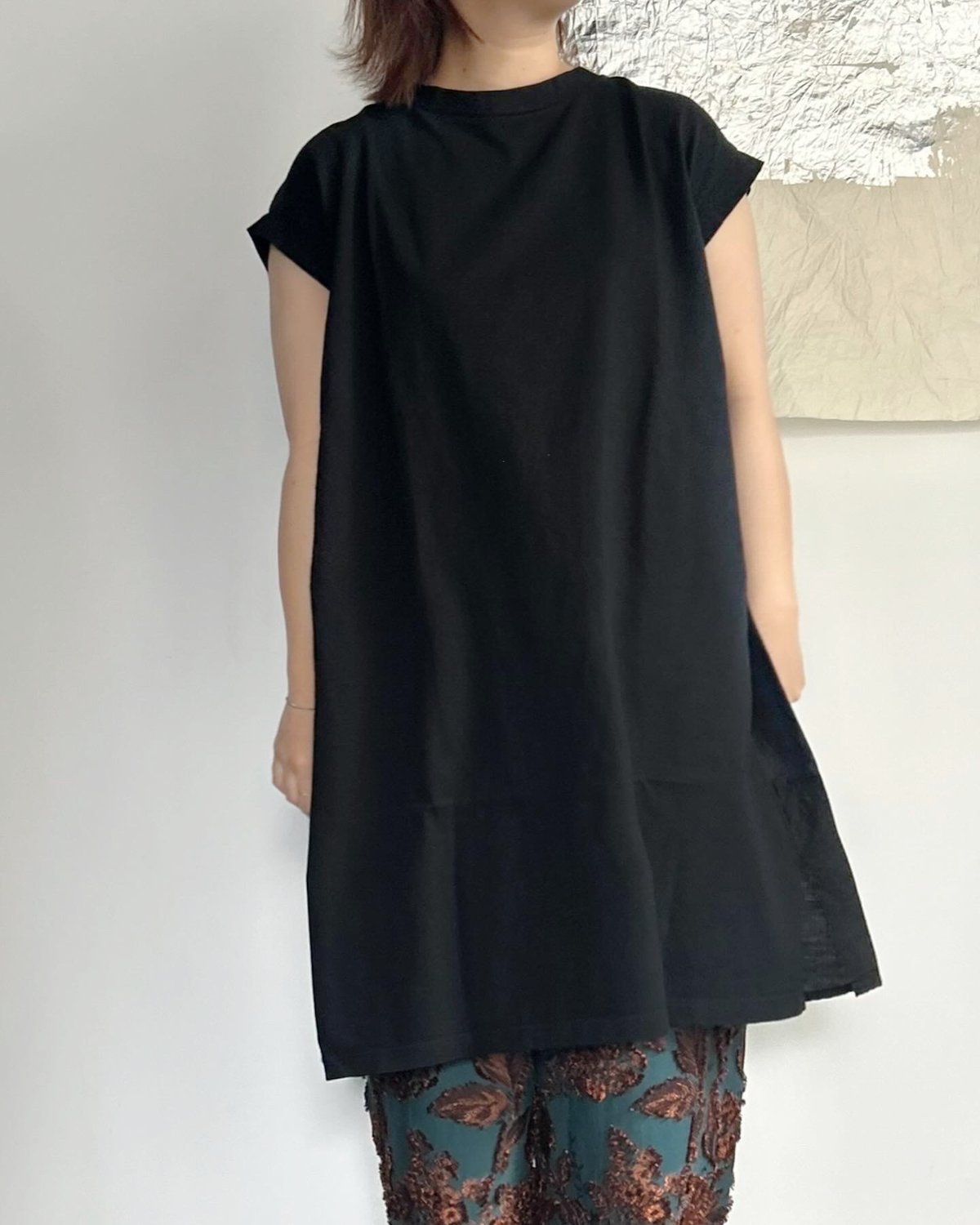 ESTNATION 不用意 コットンツイルコンビギャザープルオーバー 