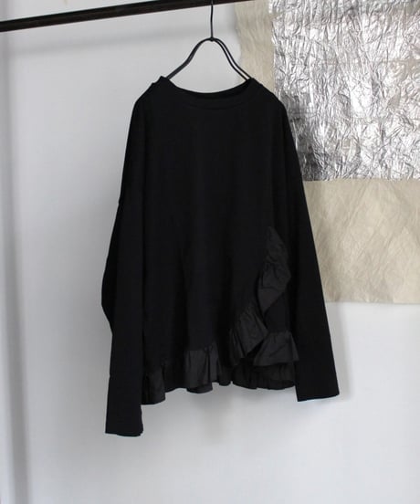 US250CT023 クラッシック天竺 長袖フリルシャツ